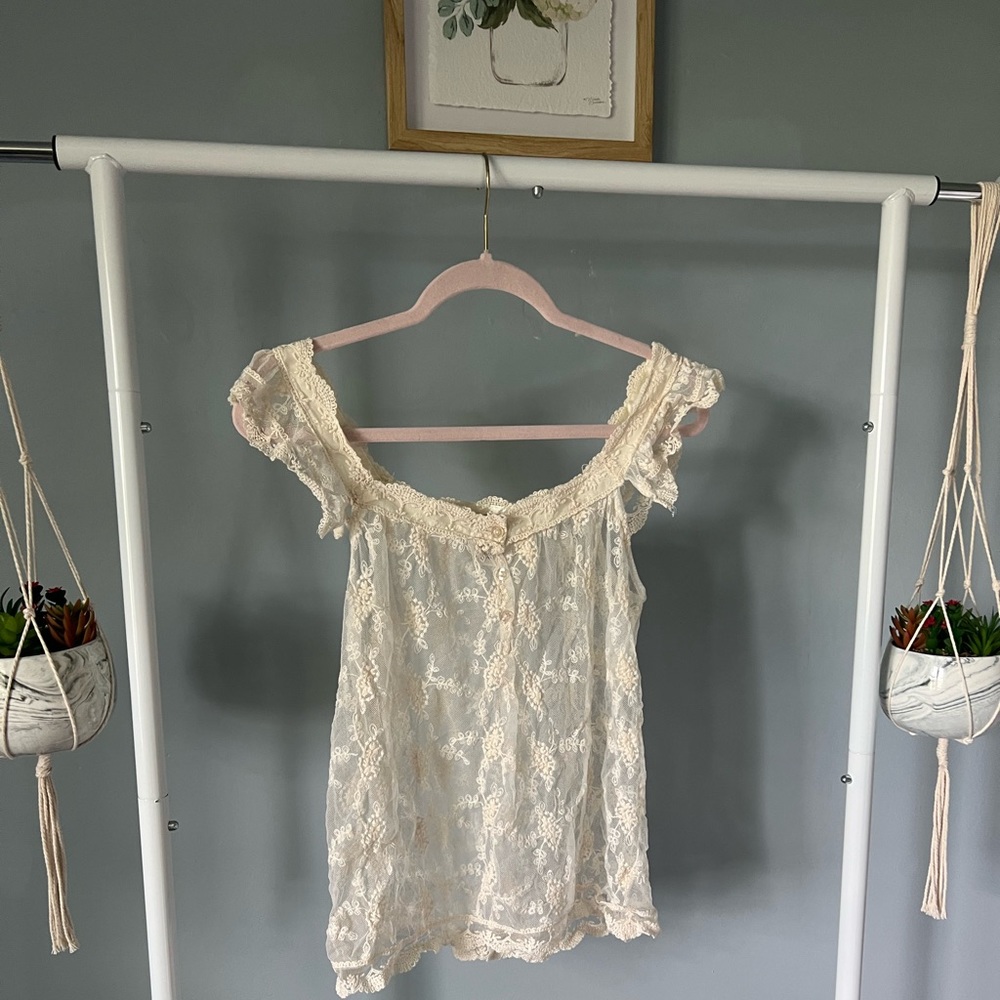 White lace shirt